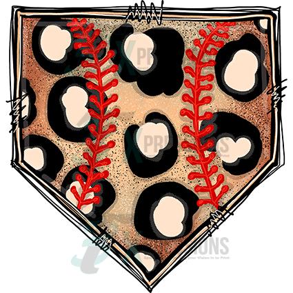 Leopard baseball-softball plate