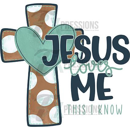 Jesus Loves Me Turquoise and Navy