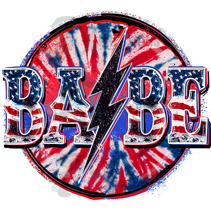 Babe red white and blue tie dye