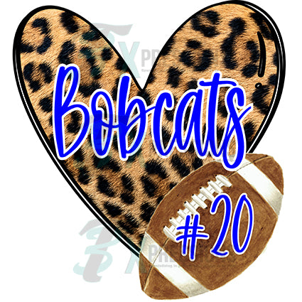 Personalized Leopard Heart football