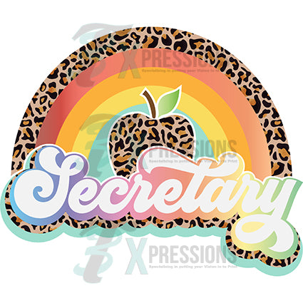 Secretary leopard apple rainbow