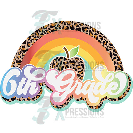 6th Grade Leopard apple rainbow