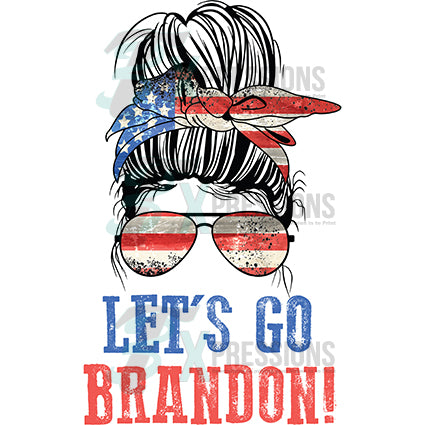 Let's Go Brandon Messy Bun