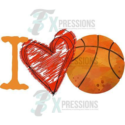 love and basketball heart symbol