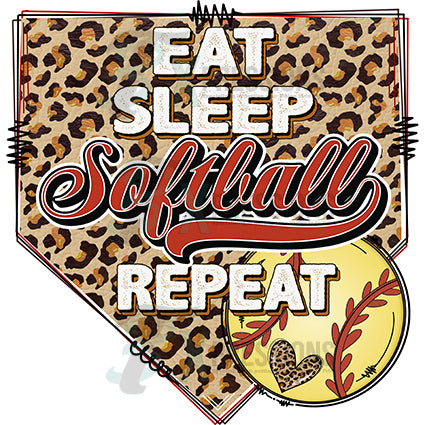 Softball Tshirt Long Sleeve - Eat. Sleep. Softball (Back Design