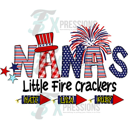 Personalized 4th of July little firecrackers