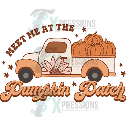 Meet Me at the Pumpkin Patch Fall Pillow with Vintage Turquoise