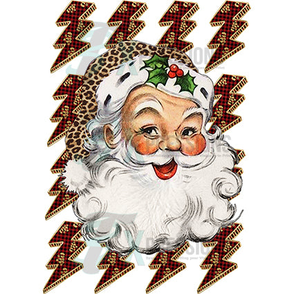 Vintage Santa on Lightning Bolts