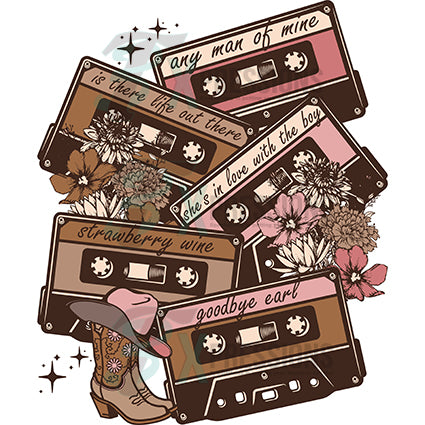Cassette Tape Sticker — Quick Brown Fox Letterpress