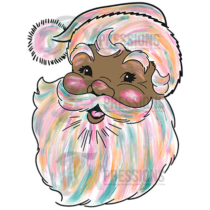 Water Color Brown Santa
