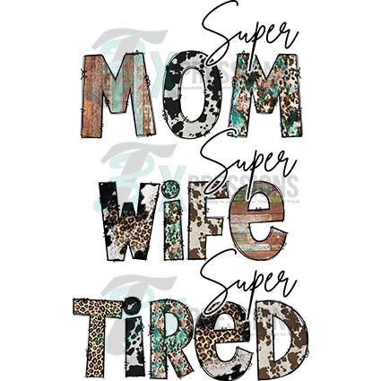 Super Mom Super Wife Super Tired Trophy Mug Gift For Mom Wife Gifts