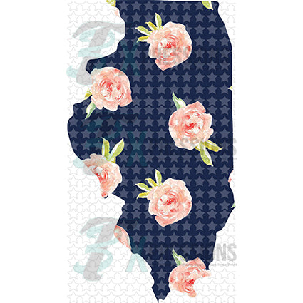 Illinois Navy Floral - bling3t