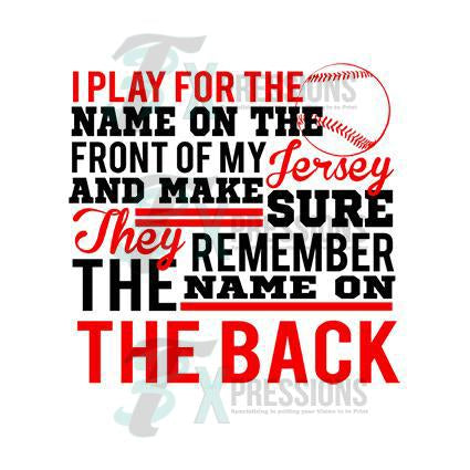 I Play For The Name On The Front