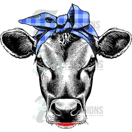 Cow - Blue Gingham Scarf