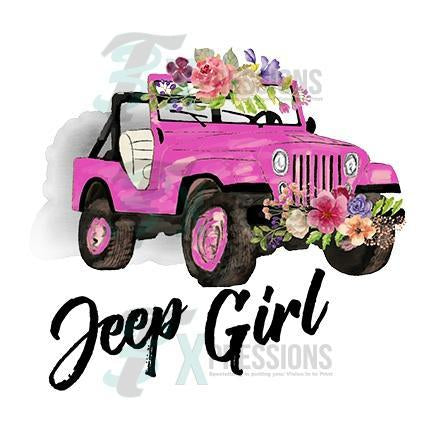 Pink Jeep With Gray Background