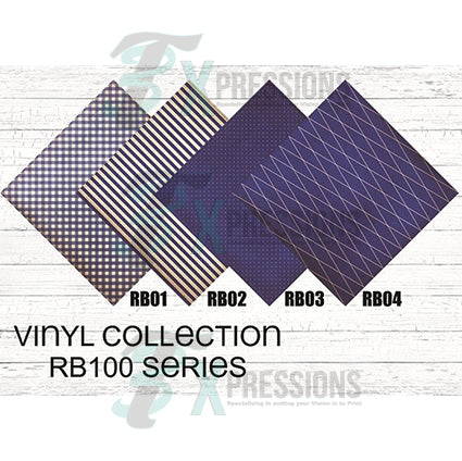 Blue and Gray Patterned Vinyl - Bling3t