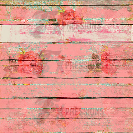 Worn out wood floral stamped Backdrop